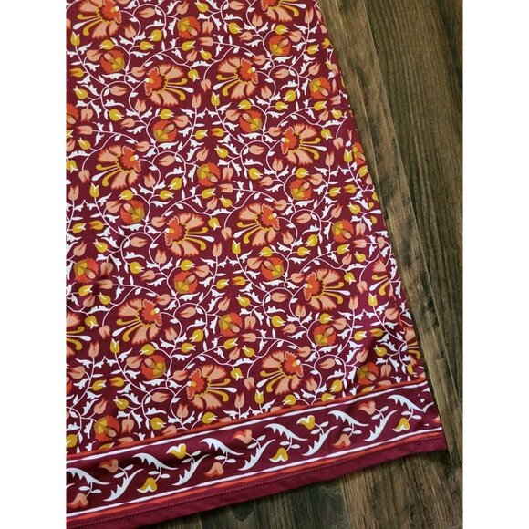 New Max Studio Burgundy Floral Tank Dress Sz L - Picture 2 of 8